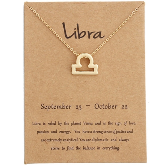 Zodiac Charm Pendant Necklace LIBRA - Picture 1 of 2